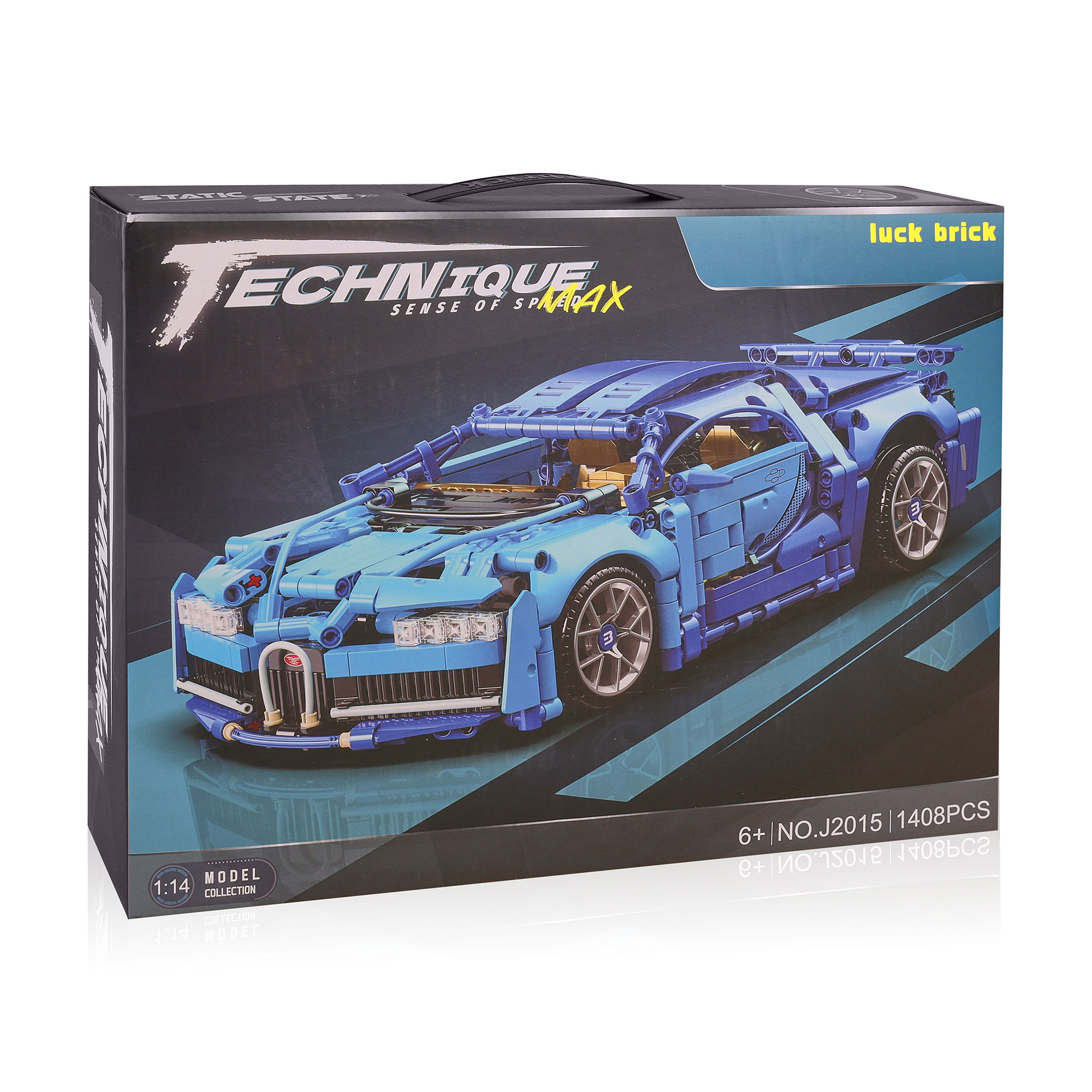 Дитячий конструктор TOYRA машинка Bugatti, від 6 років, 1408 деталей, 51*6.5*34 см (AJ028166)